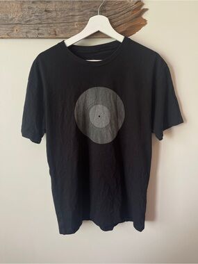 Vintage Black Graphic Record Tee